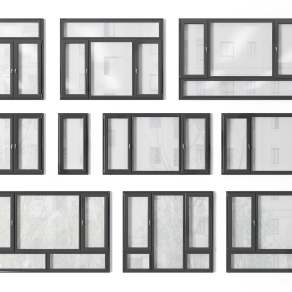 现代平开窗3D模型下载